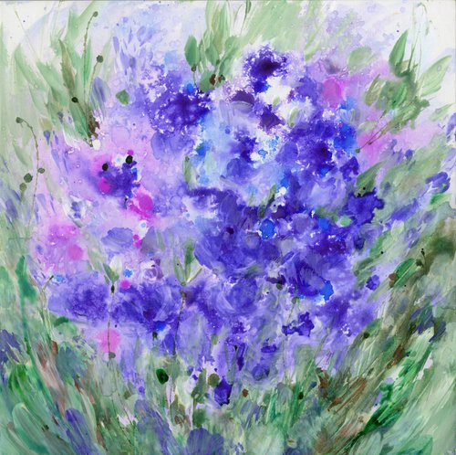 Floral Melody 2 - Flower Painting  by Kathy Morton Stanion by Kathy Morton Stanion