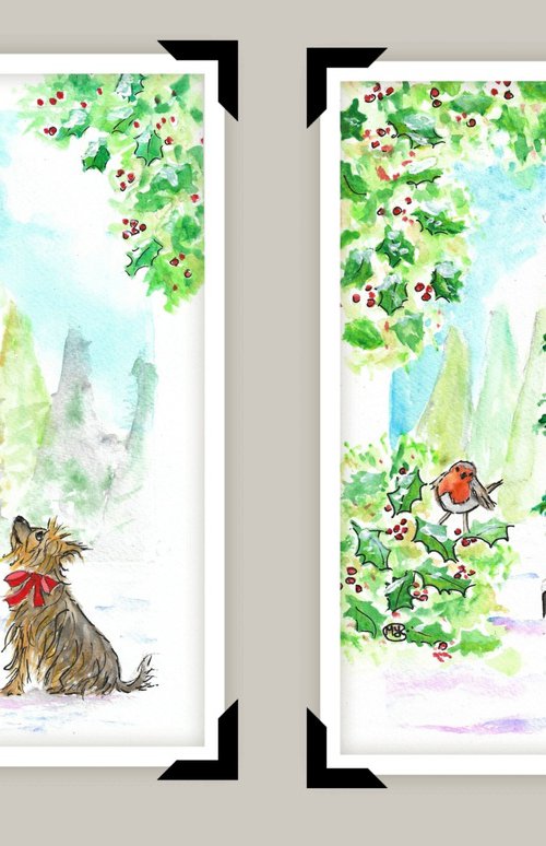 Two pieces: Red mailbox and phone box by MARJANSART