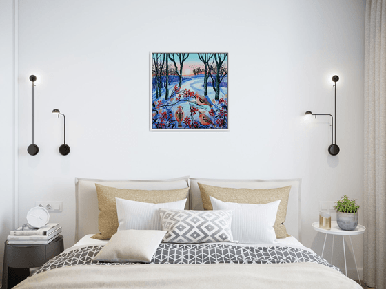 Waxwings in the Snow