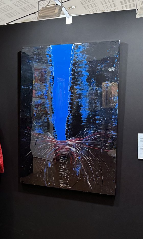 Forever — Blue-Black Resin Abstract, 150 cm