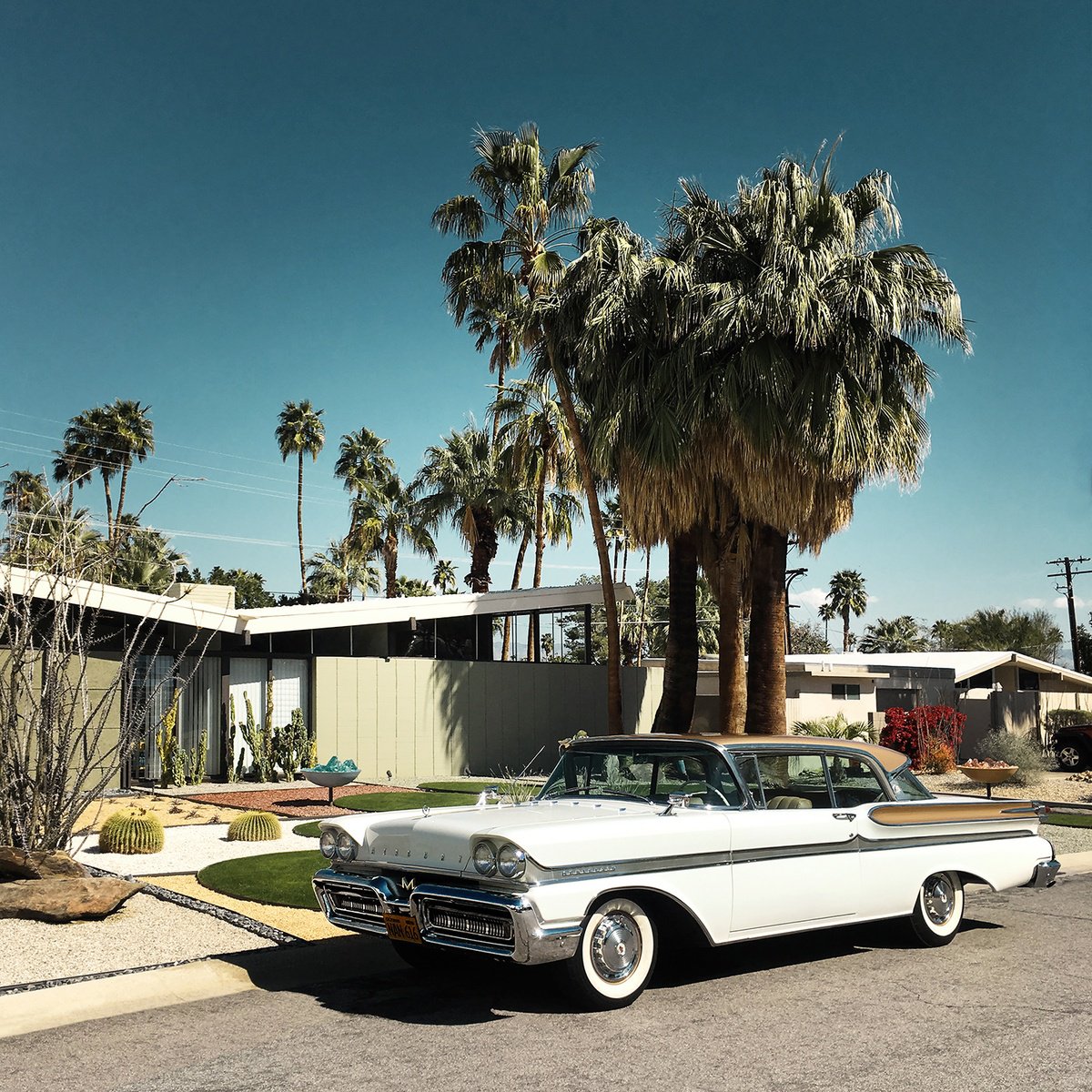 Photorealistic Cityscapes Photograph By Heike Bohnstengel, 12 X 12, Twin Palms #2, Original Artwork