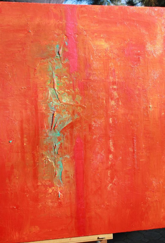 Red Orange Abstract Panel