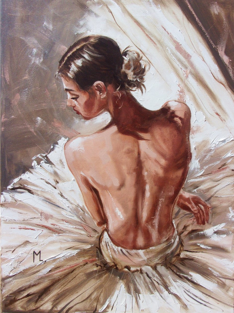 Photorealistic Oil Painting , Just Ballet Young Girl Dancer By Monika Luniak, 24 X 31, Artwork For Sale On Artfinder