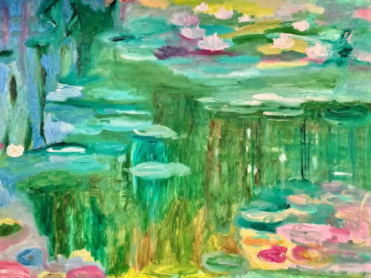 Water Lilies inspired by Monet II by Kat X