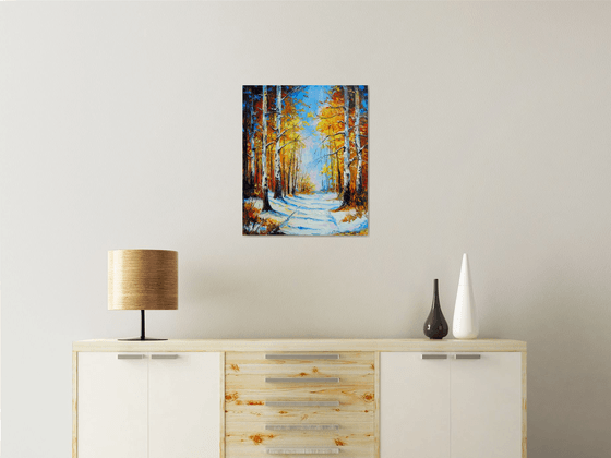 Birch Forest. First Snow