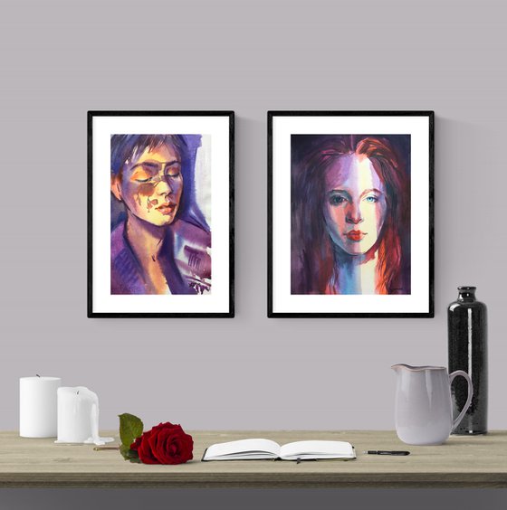 Sketches, portraits of girls