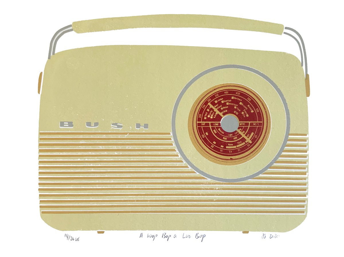 A WOP BOP A LOO BOP - Limited-edition, vintage radio - CREAM/RED by Design Smith