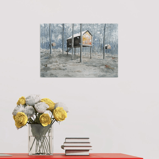 Readers in the huts
