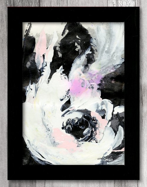 Midnight Blooms 9 - Framed Floral Painting by Kathy Morton Stanion by Kathy Morton Stanion
