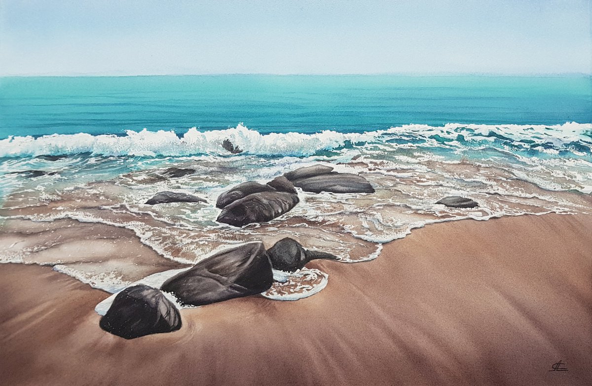 Seascape and stones by Svetlana Lileeva