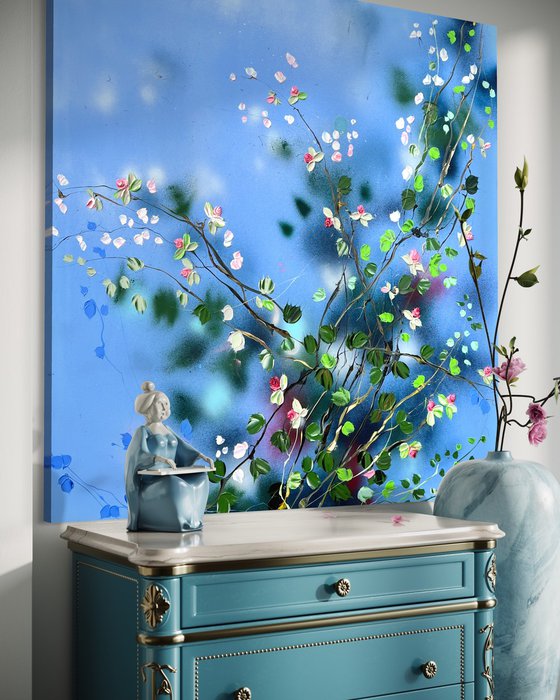 "Beautiful Nothing" large floral painting