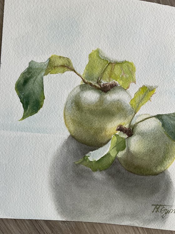 Two green apples