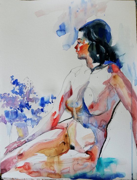 Nude with Bouquet