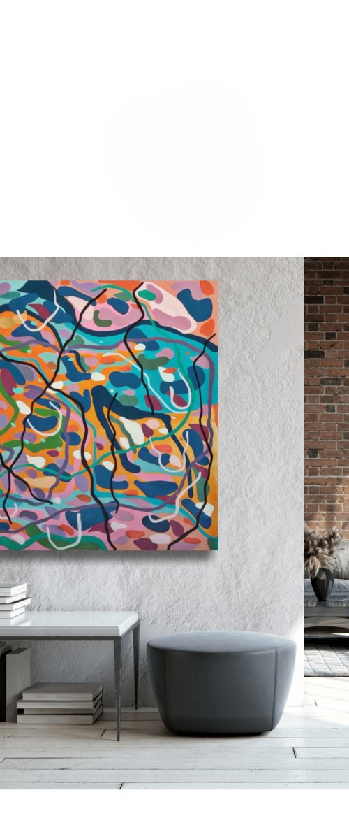 LARGE PAINTING. OCEAN DANCE by Chrissy Guest