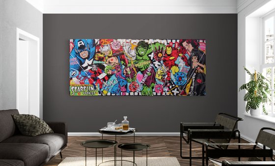 The Top 8 240cm x 100cm The Avengers Textured Urban Pop Art