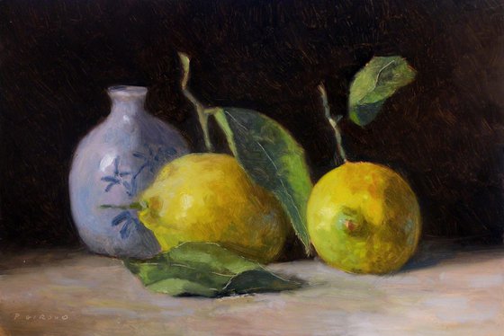 2 Lemons and a Porcelain Vase