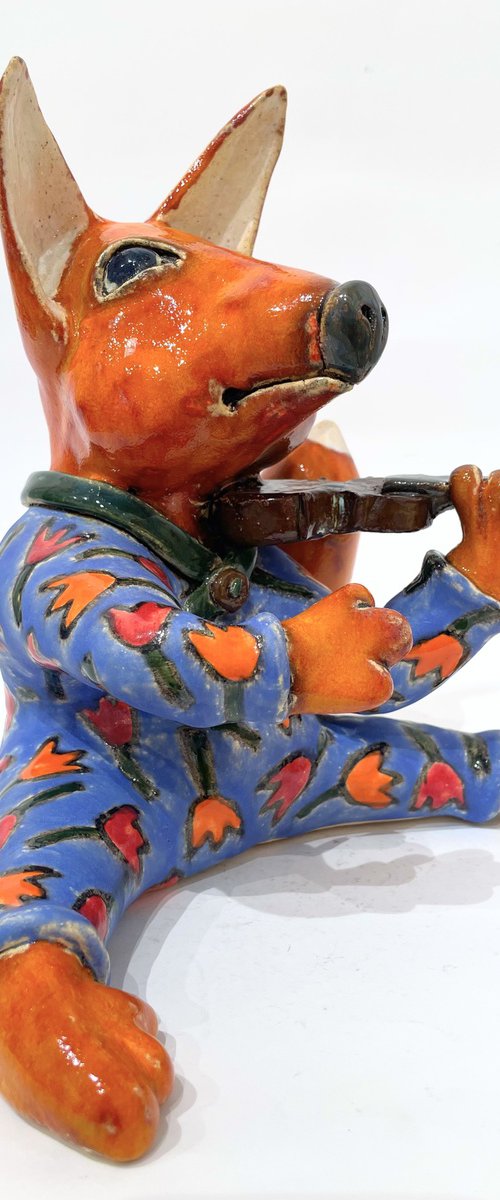 The Fox's Vinyl Reverie by Viktor Zuk