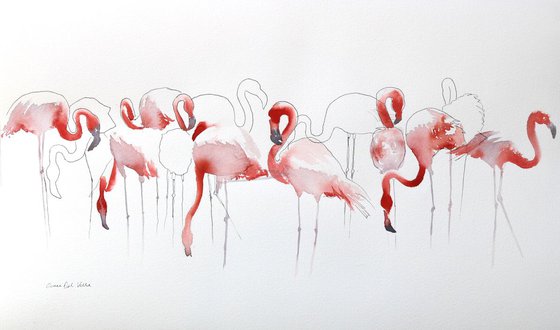 Flamingo Painting “Time For Pink”