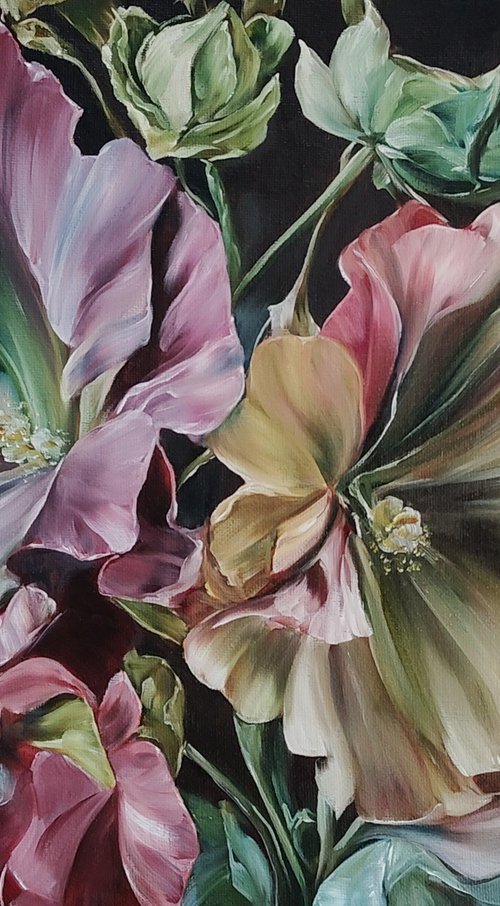 Summer Garden. Hollyhock by Olga Van Dine