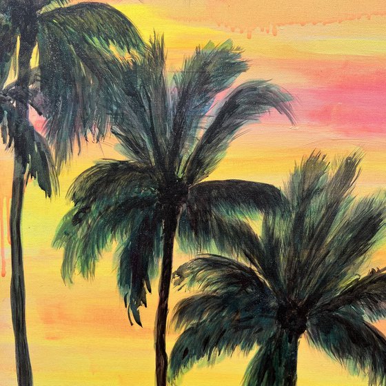 ‘Palms In The Sunset Glow’
