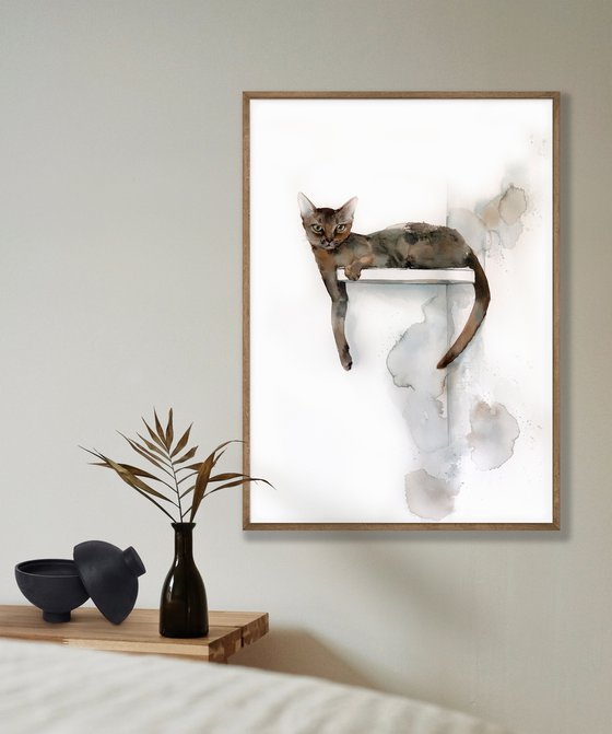 Abyssinian Cat Painting - Perfect Place