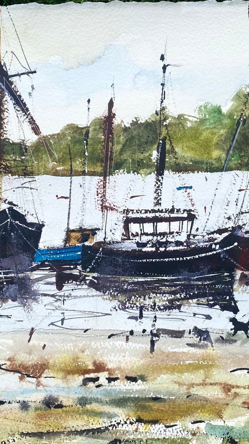 Boat Graveyard on the Orwell by Paul Mitchell