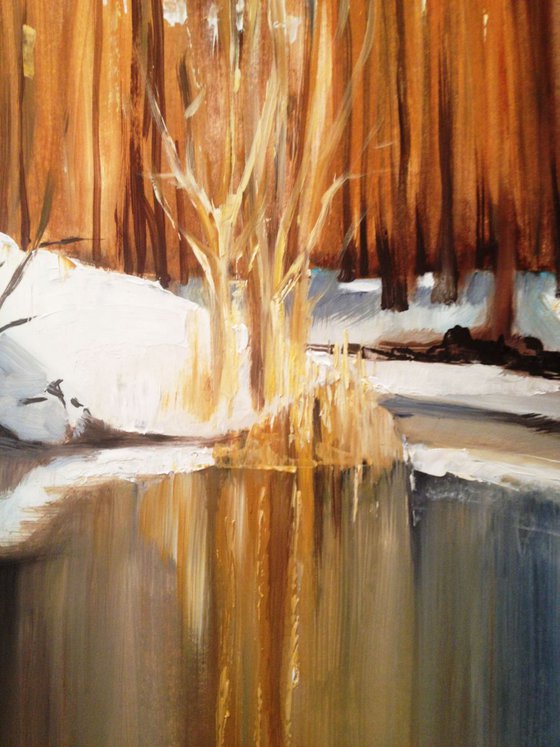 The lake - Original oil painting - 56 x 39 cm (22 ' x 15' )