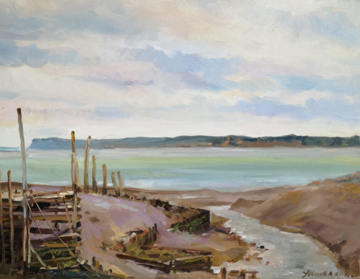 Low tide at Port Greville in Parrsboro, Nova Scotia, Canada, plein air
