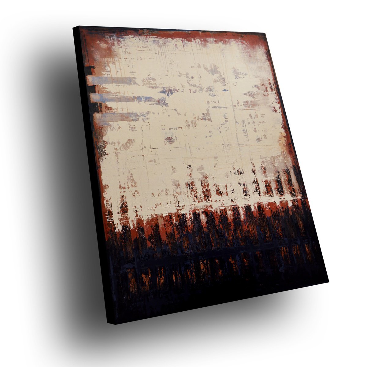 Organic Abstract Acrylic Painting By Inez Froehlich, 39 X 47, Autumn Evening, Original Artwork