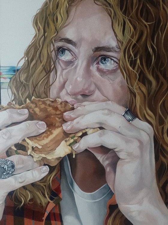 Loaded sandwich on brown