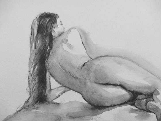 female nude back study