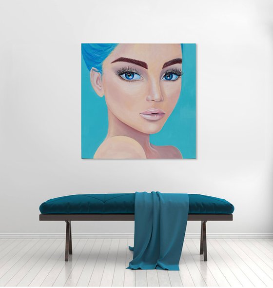 "Lady in turquoise"