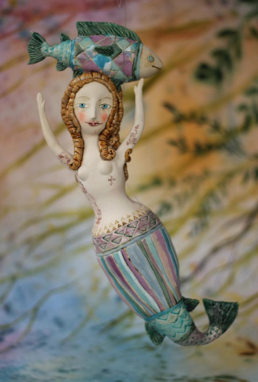 Underwater Baroque Project Mermaid. Hanging sculpture. Sculpture by