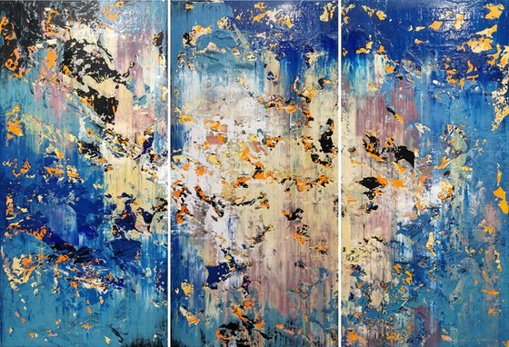 150x100cm. / Abstract triptych / Abstract 2171