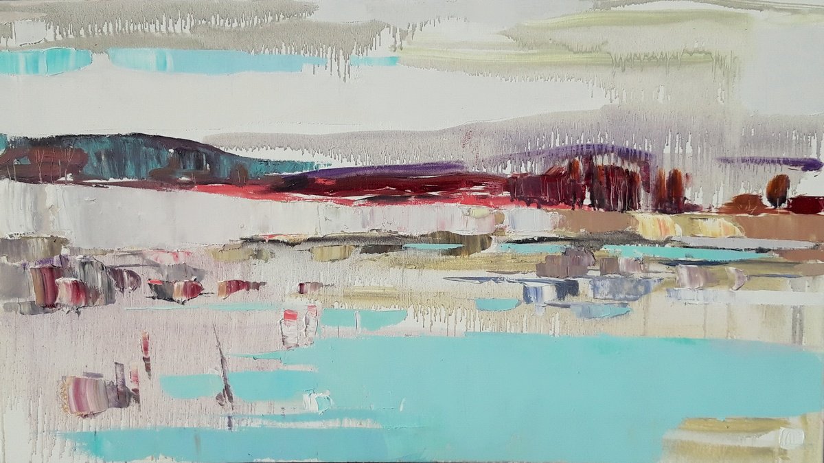 Winters Lake By Lesya Ros, 28 X 16, Artwork For Sale On Artfinder