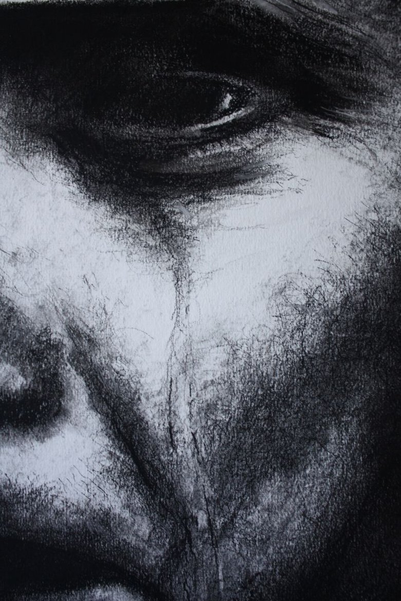 The Tracks of my Tears Charcoal drawing by Simon Jones | Artfinder