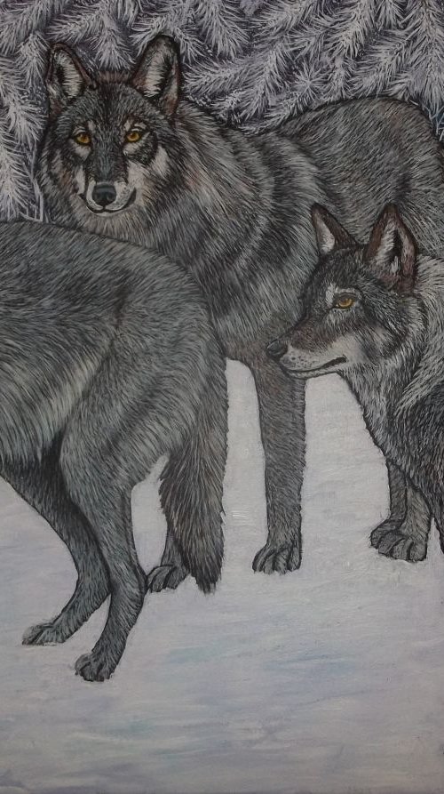 Wolves in Winter by Sofya Mikeworth