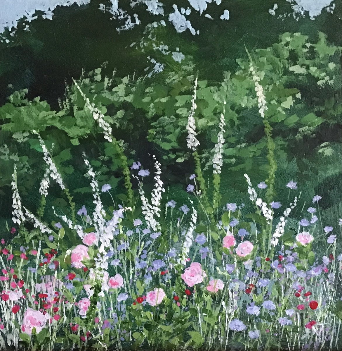 Foxgloves and Roses by Valerie Jobes