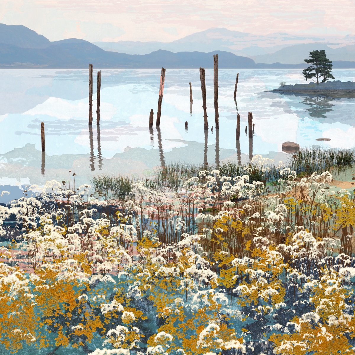 Impressionistic Landscape Photograph By Claire Gill, 24 X 24, Quietude, Original Artwork