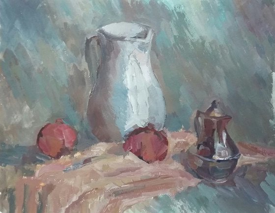 Still life with jug. Original painting.