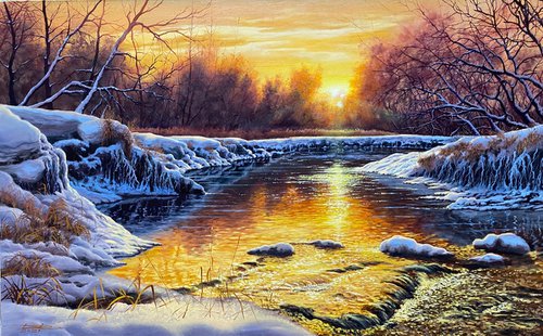 Winter stream by Igor Dubovoy