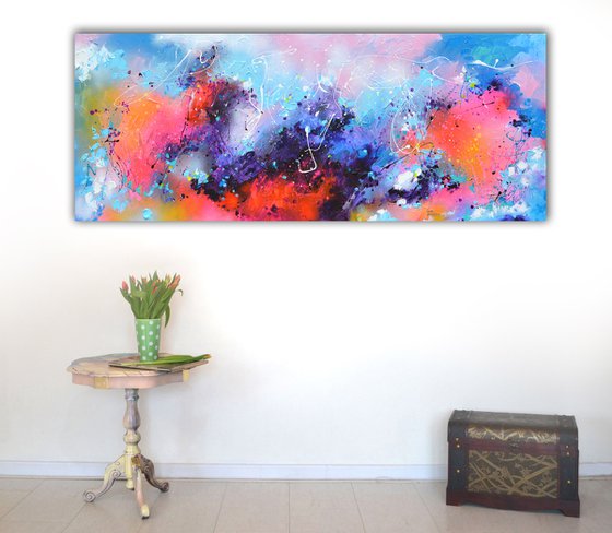 Fresh Moods 57 - Large Gallery Quality Ready to Hang Abstract Painting, Pastel Colors