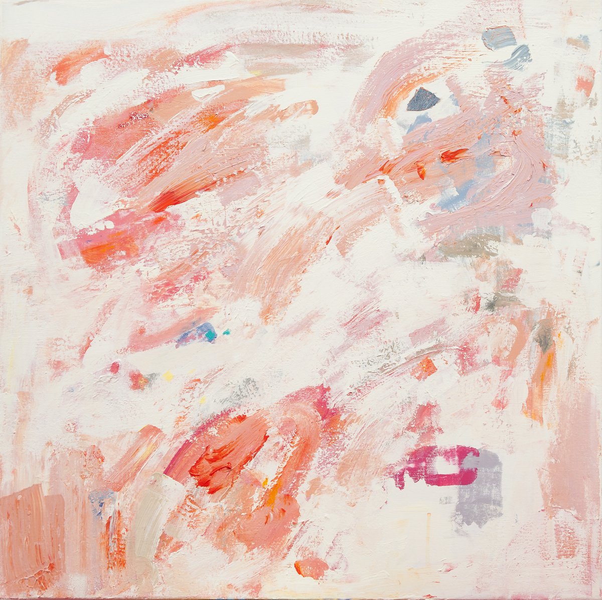 Abstract Acrylic Painting By Susana Sancho Beltran, 28 X 28", Orange Abstraction, Original Artwork