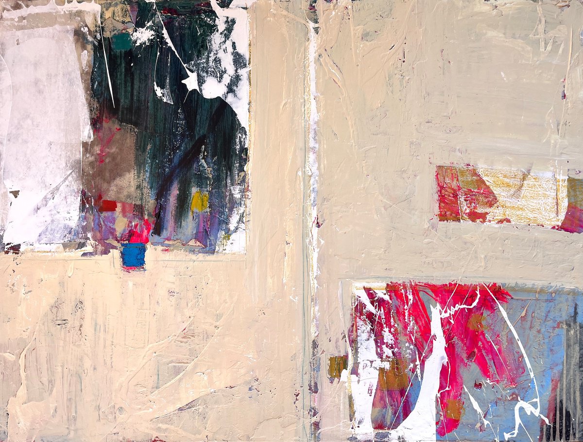 Abstract Acrylic Painting By Jason Forcier, 48 X 36, Nitty Gritty, Original Artwork