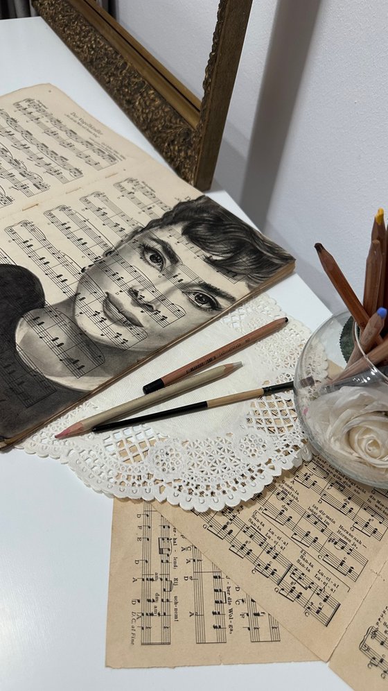 Audrey Hepburn on Vintage Sheet Music
