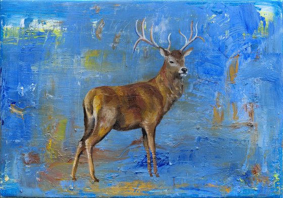 Stag on an abstract background