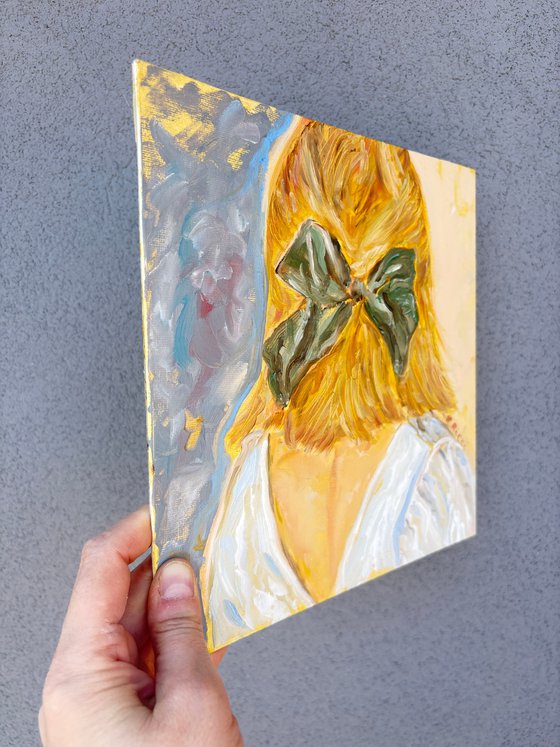 Back Portrait of a Blonde Girl