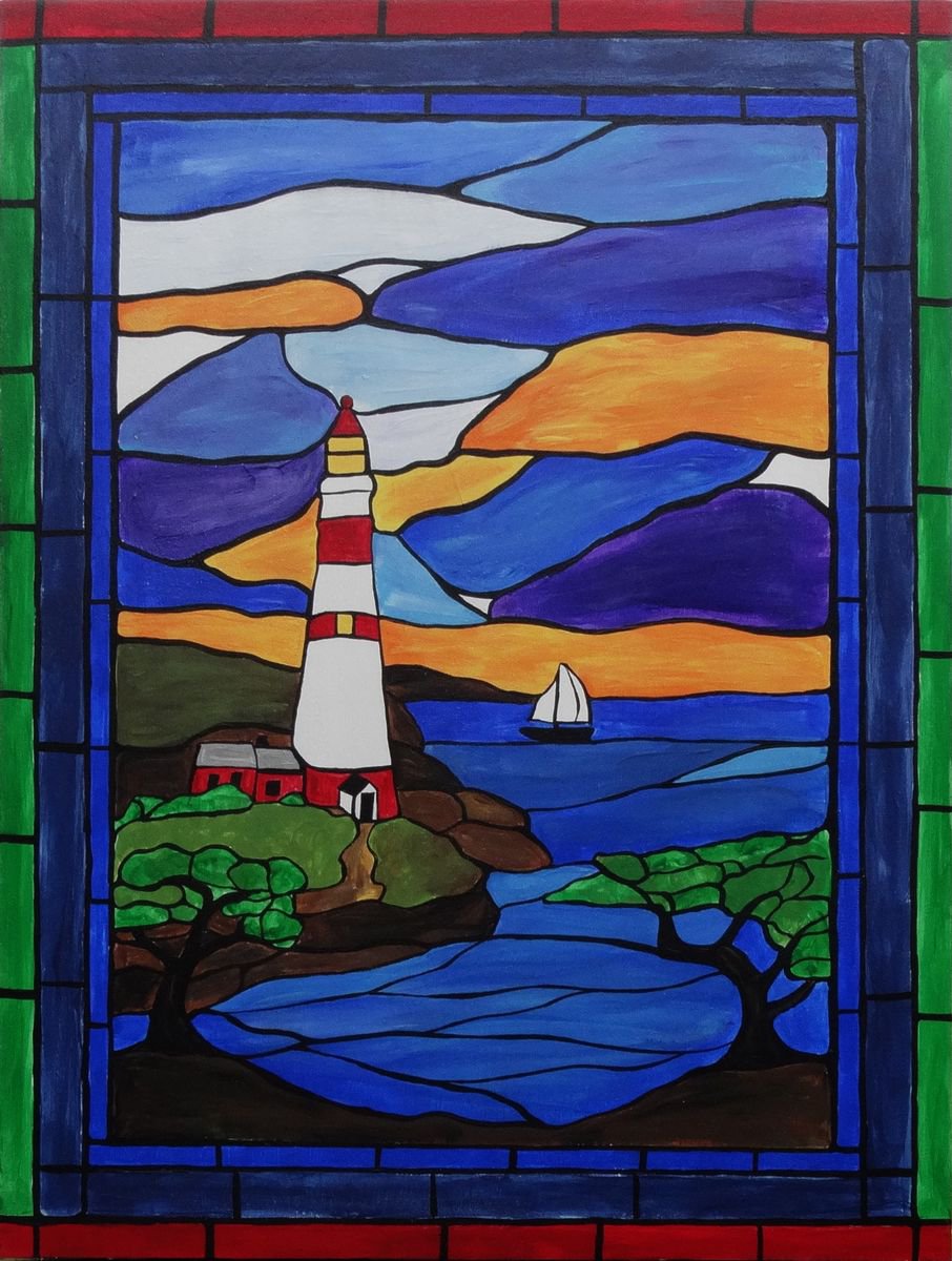 Lighthouse painting by Rachel Olynuk
