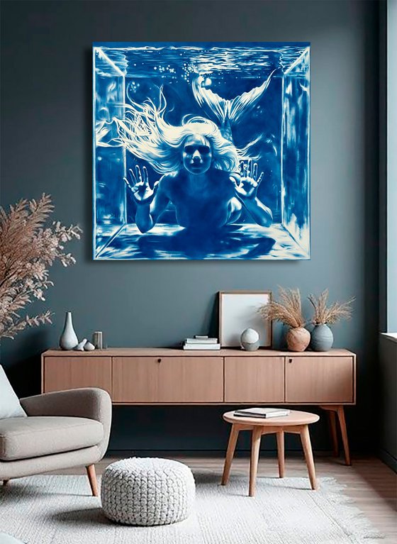 Secret of the Mermaid - Large Blue Ocean Art