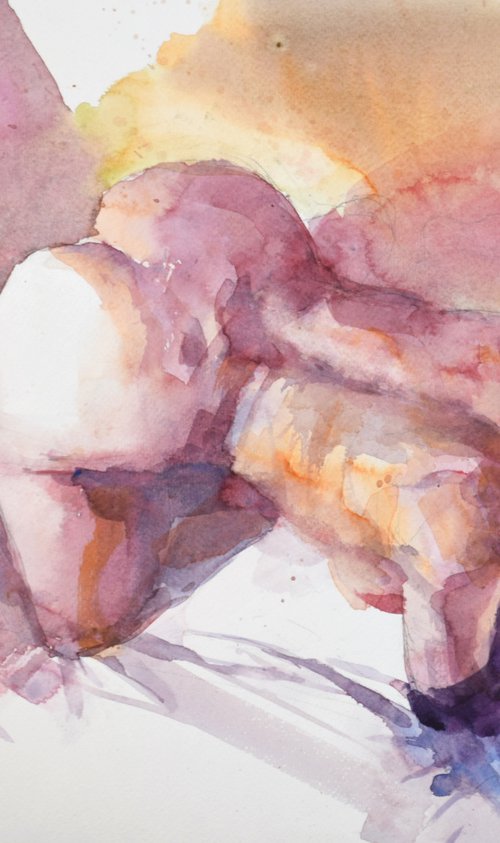 Nude on bed by Goran Žigolić Watercolors